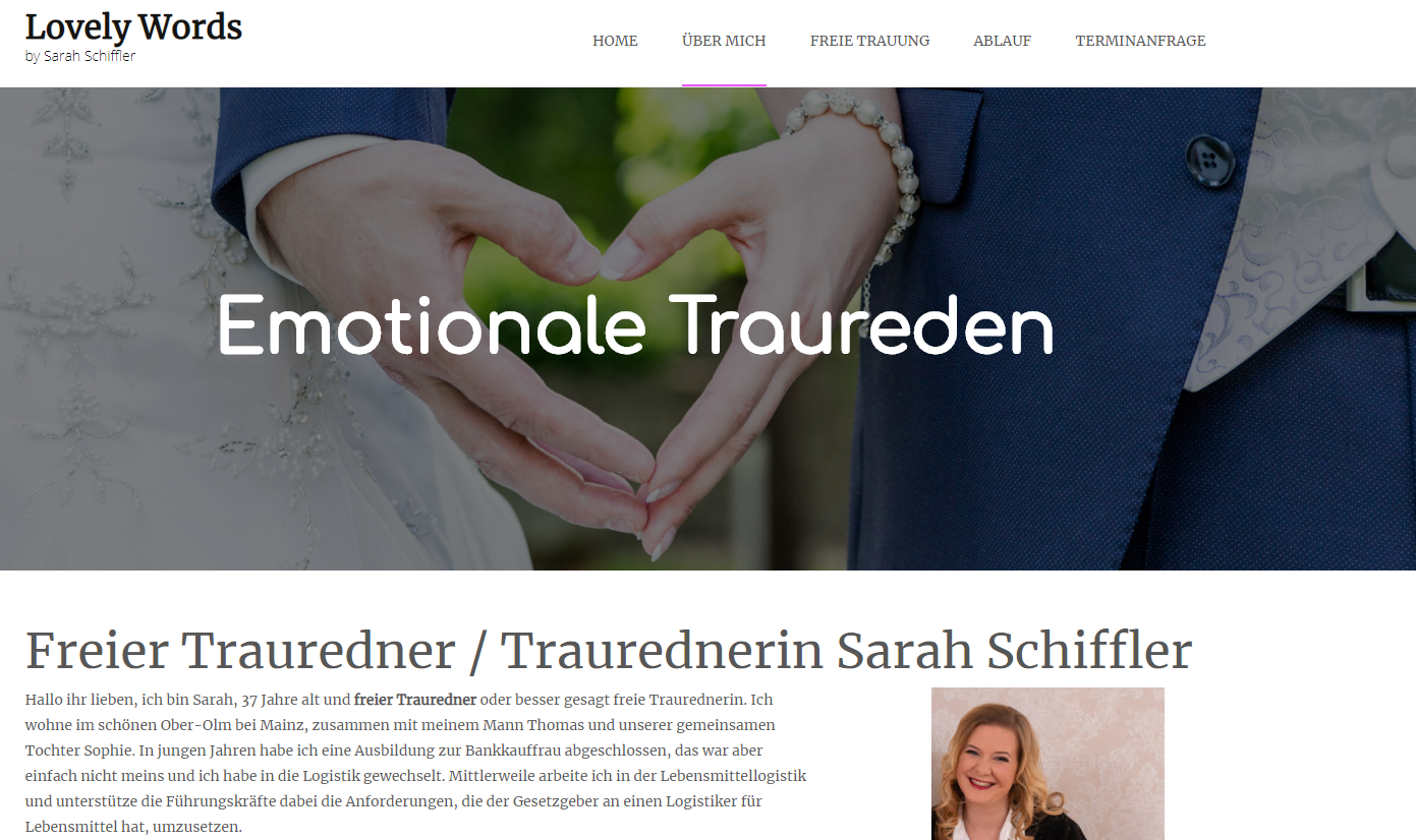 LovelyWords Traureden - Webseite ist online