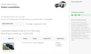 Autoverkauf über Carsale24 - Warten auf Angebote