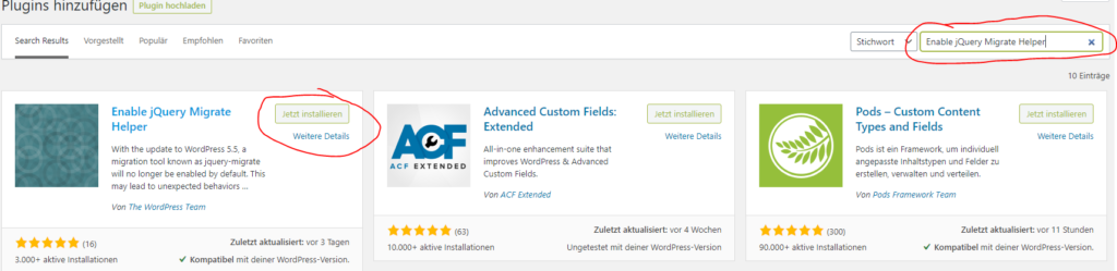 Wordpress 5.5 update Plugins fehlerhaft