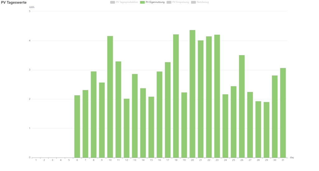 Balkonkraftwerk Auswertung - tägliche Eigennutzung
