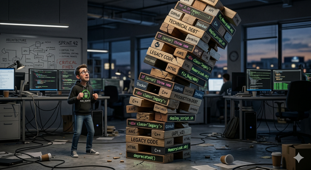 AI getriebene Softwareentwicklung - ein Jenga-Turm?