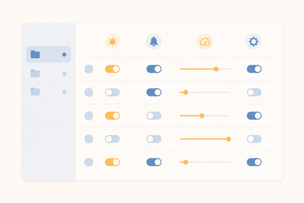 einfache Konfiguration der notwendigen Features