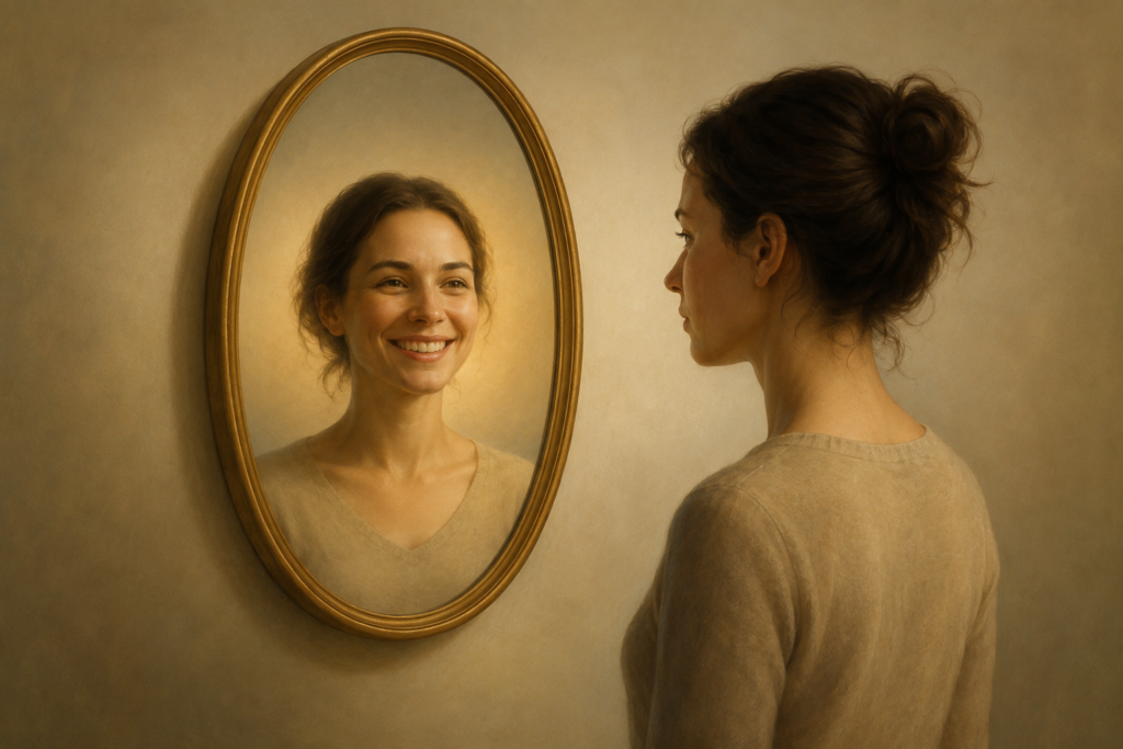Einseitiges Spiegelbild